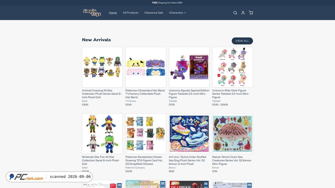 Screenshot van simplytoyz.com