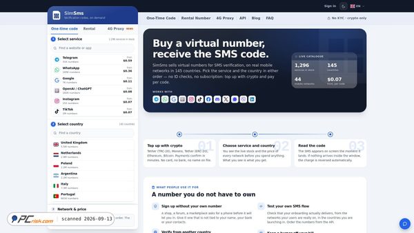 Captura de simsms.com