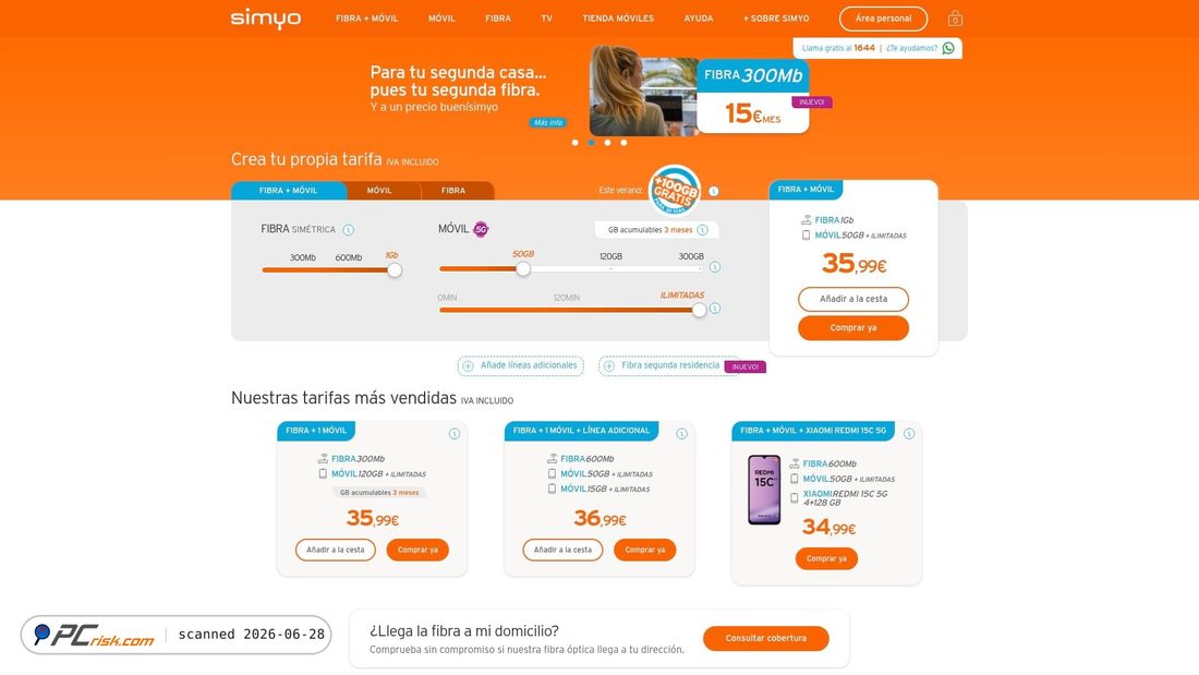 Screenshot of simyo.es
