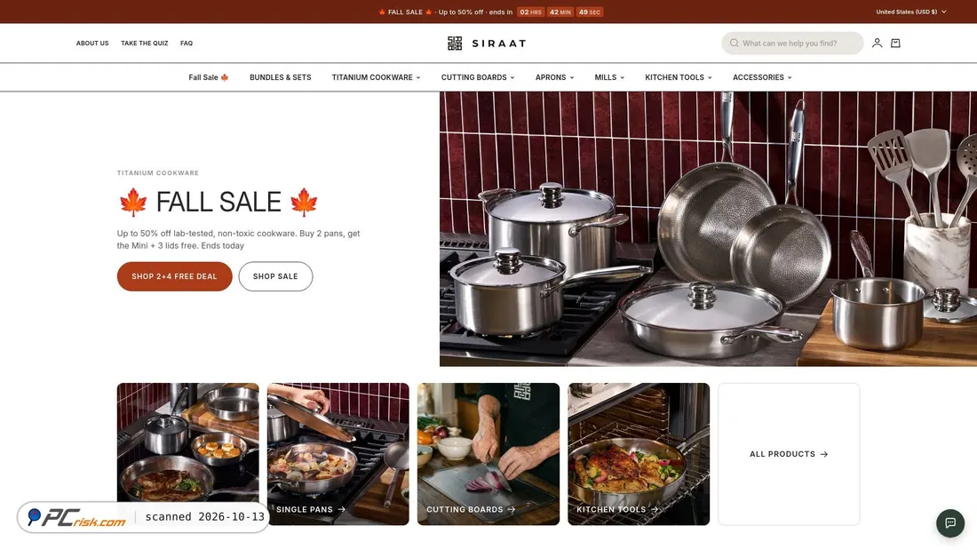 Screenshot of siraatskitchen.com