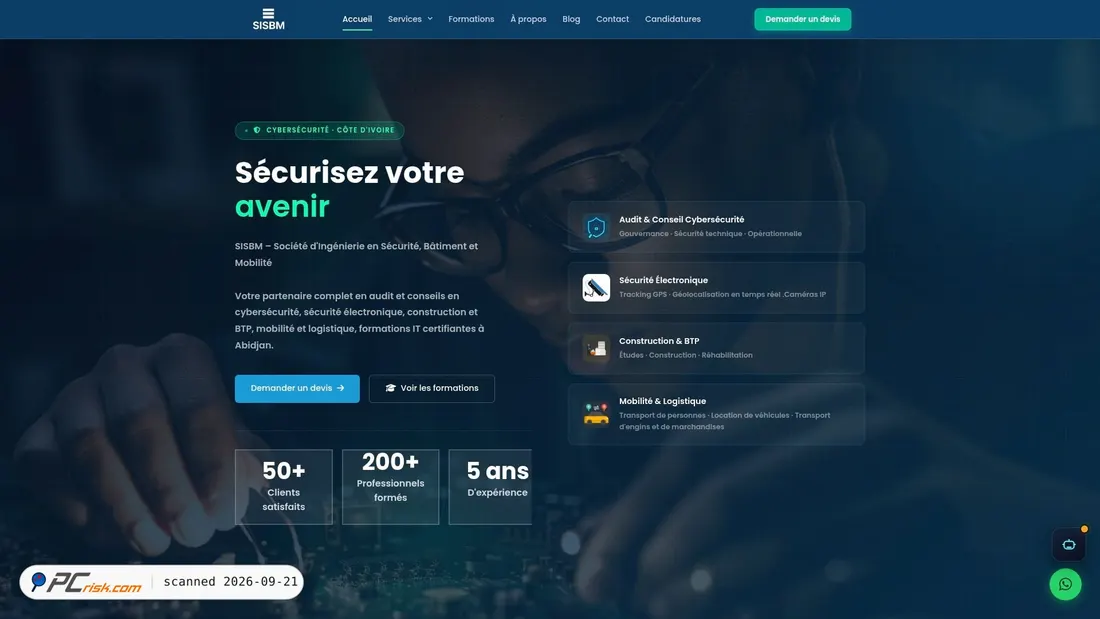 Screenshot of sisbm-ci.com