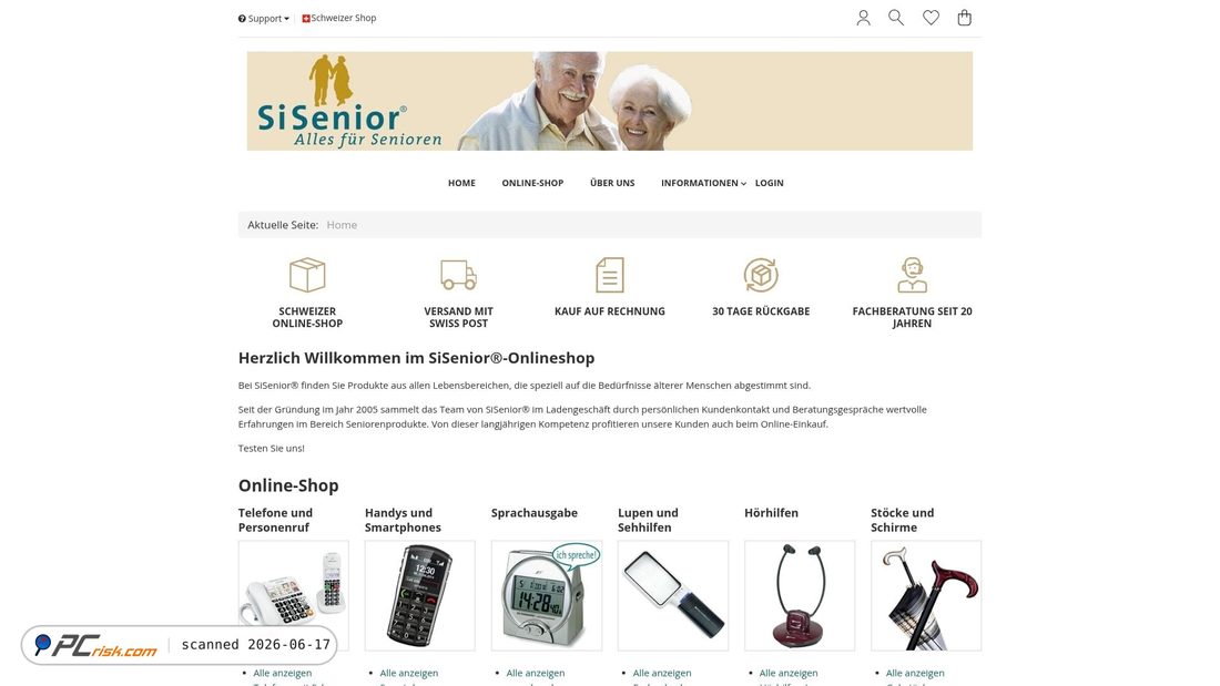 Screenshot of sisenior.schererspace.de