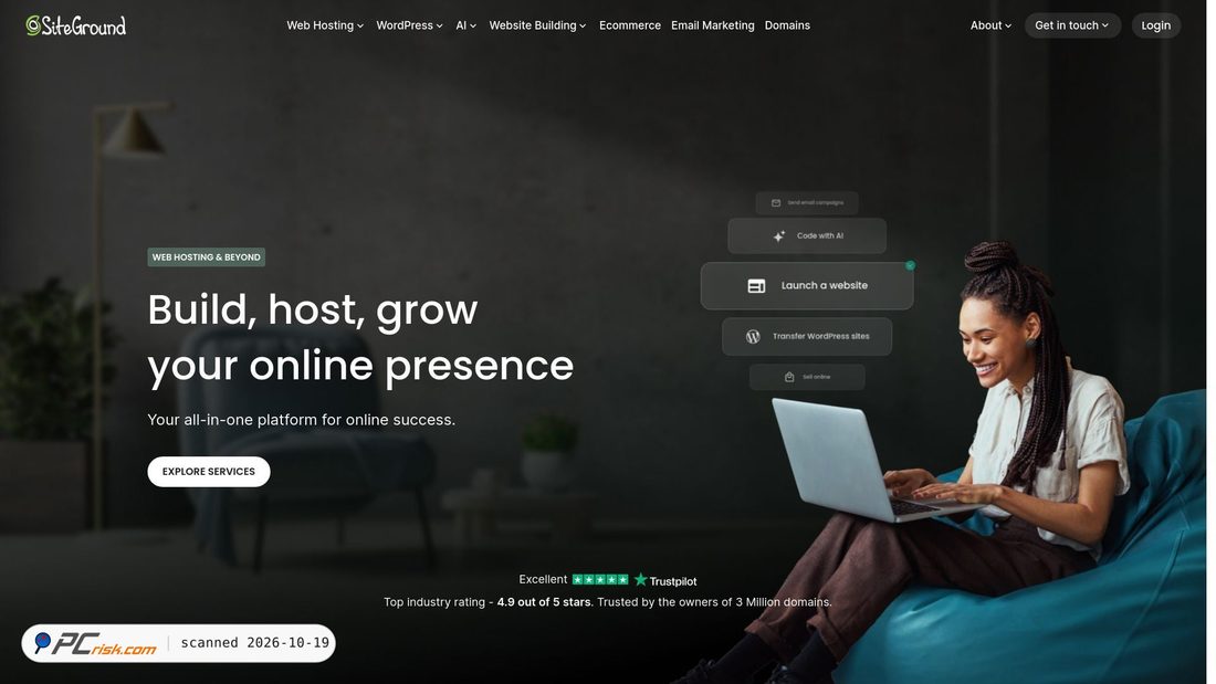 Screenshot of siteground.com