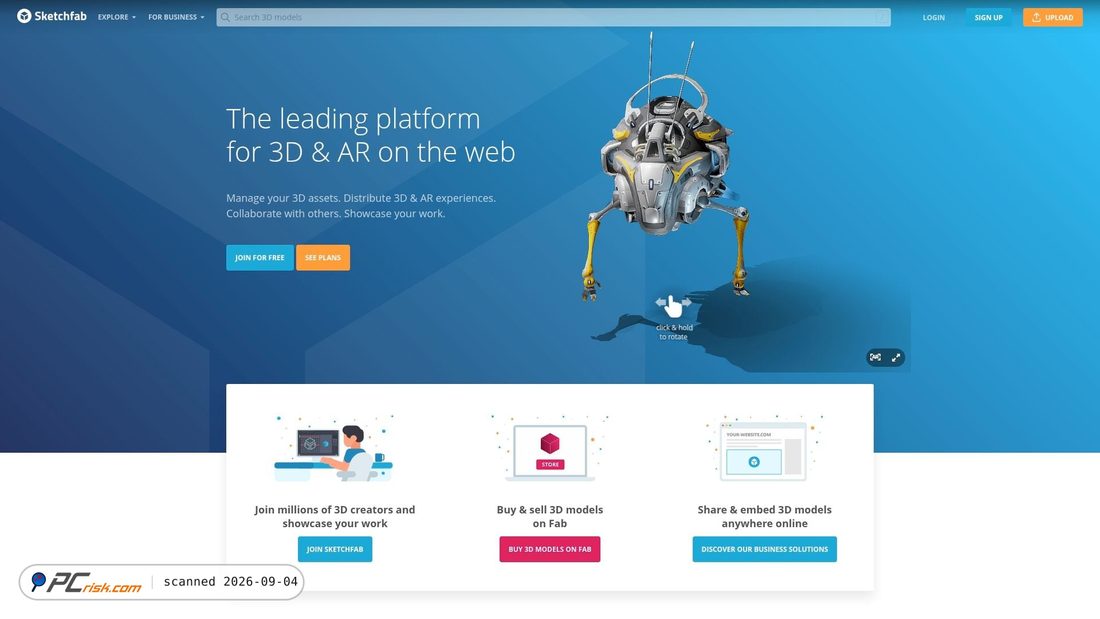 Screenshot di sketchfab.com