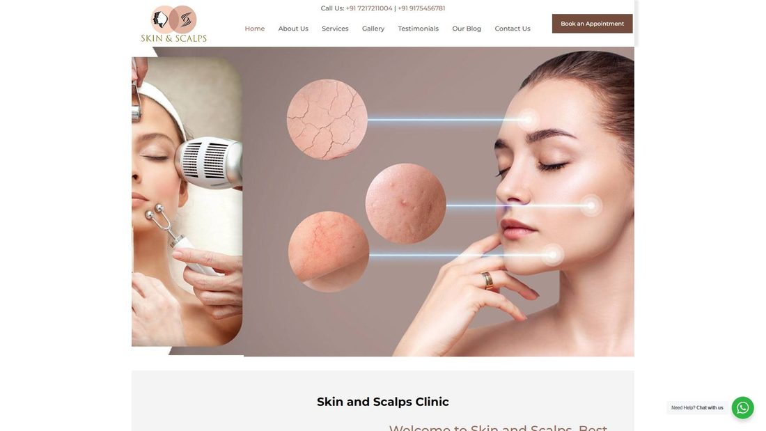 Capture d’écran de skinandscalpsclinic.com