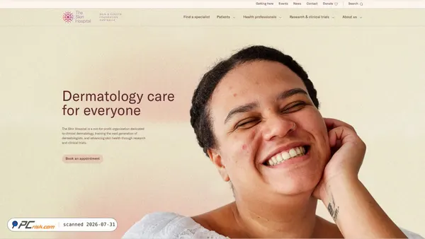 skinhospital.edu.au screenshot