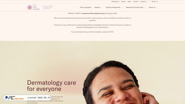 skinhospital.edu.au screenshot