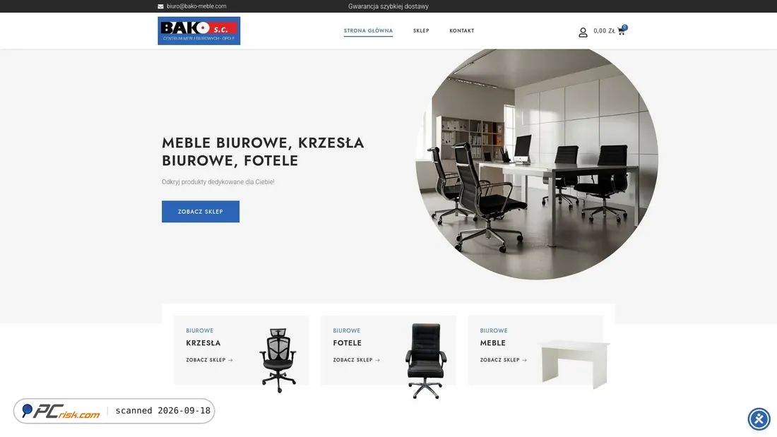 Captura de ecrã de sklep.bako-meble.com