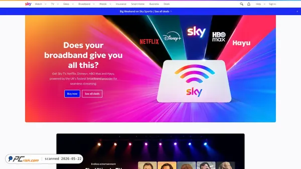 sky.com screenshot