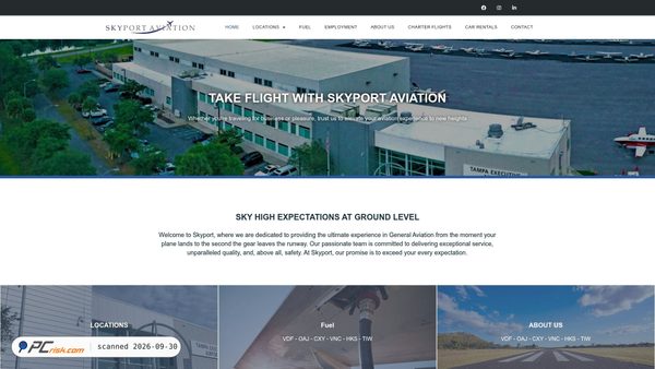 Screenshot van skyportaviation.com