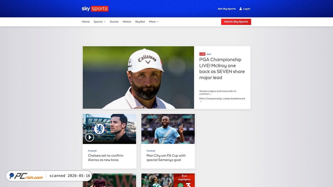 Screenshot of skysports.com