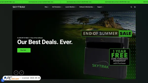 Screenshot di skytrakgolf.com