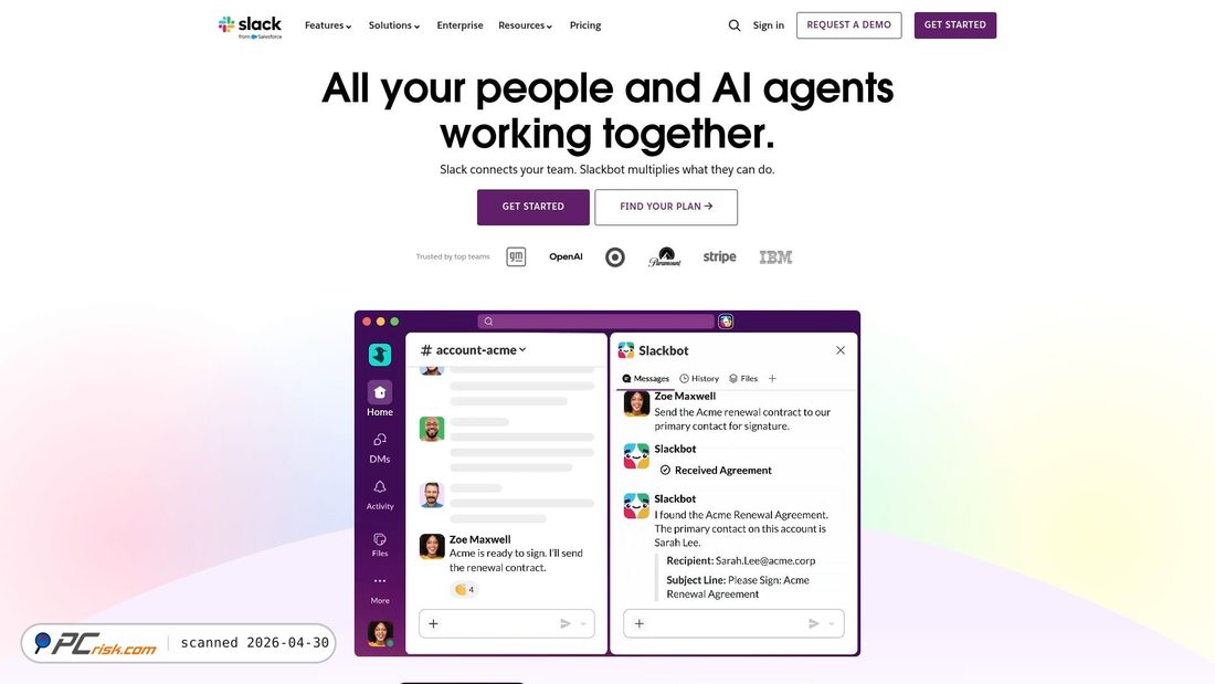 Screenshot von slack.com