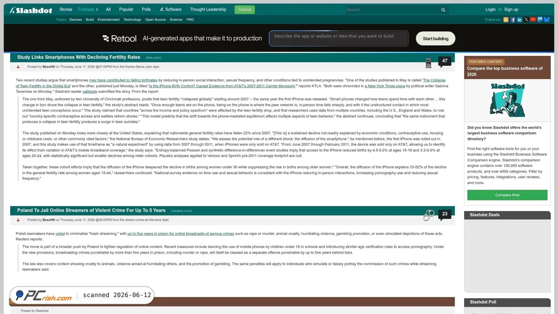 Screenshot of slashdot.org