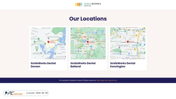 Captura de ecrã de smileworksdental.com.au