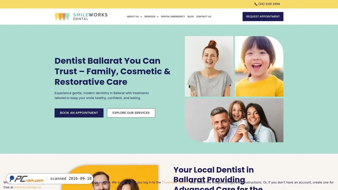 Screenshot di smileworksdentalballarat.com.au