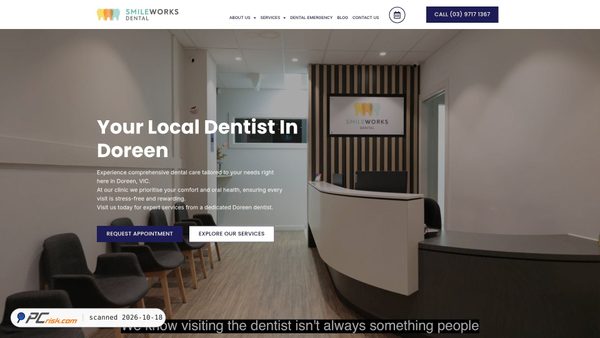 Captura de ecrã de smileworksdentaldoreen.com.au