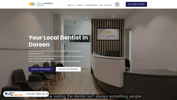 Captura de ecrã de smileworksdentaldoreen.com.au