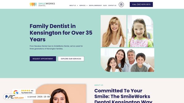 Captura de ecrã de smileworksdentalkensington.com.au