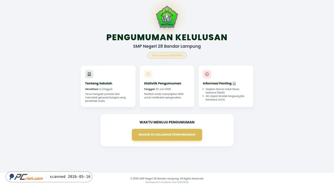 Screenshot di smpn28bdl.sch.id
