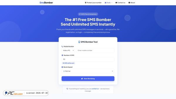 smsbomber.co.in screenshot