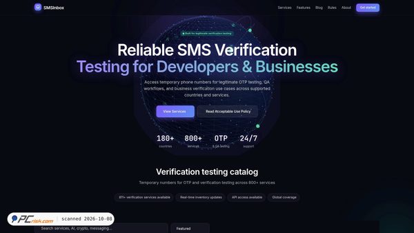smsinbox.io screenshot