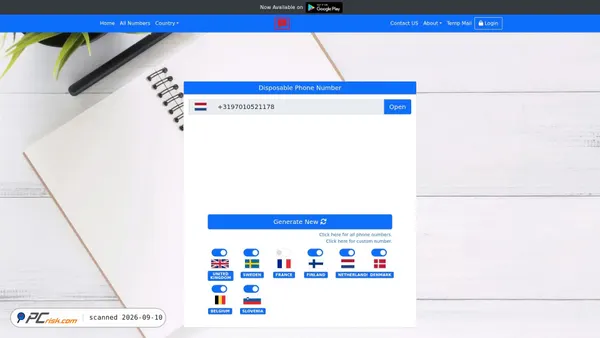 Capture d’écran de smsnator.online