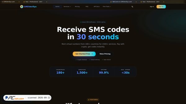 Captura de smsverifyo.com