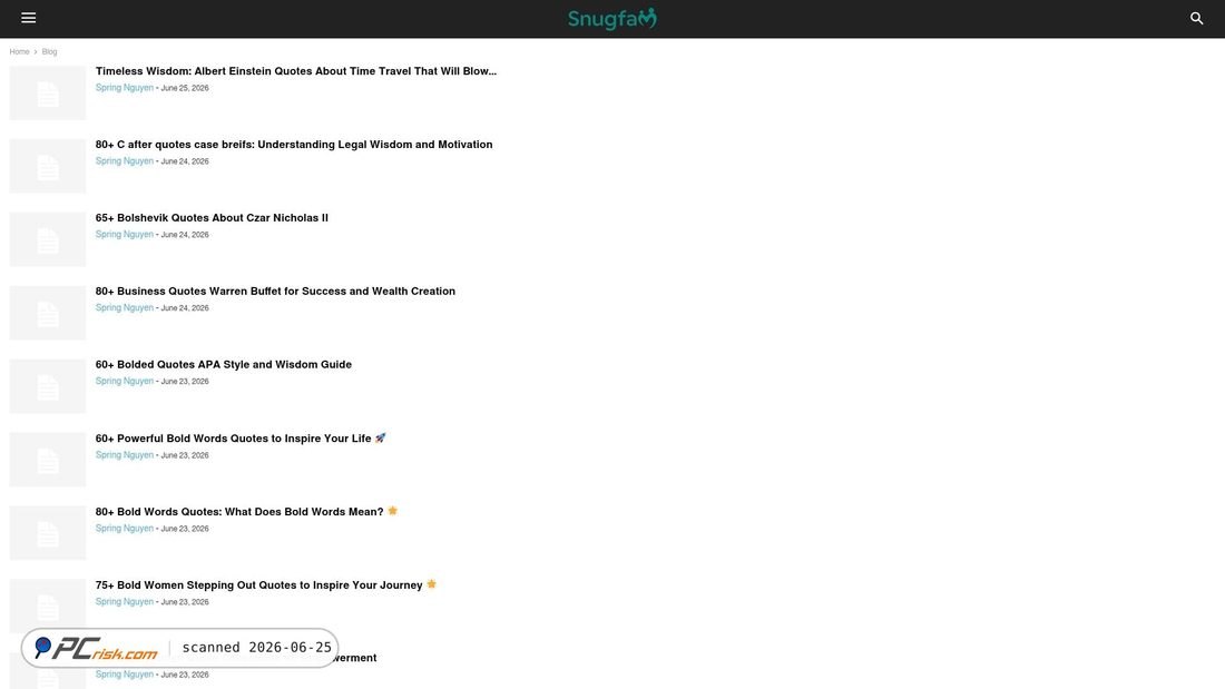 Screenshot of snugfam.com