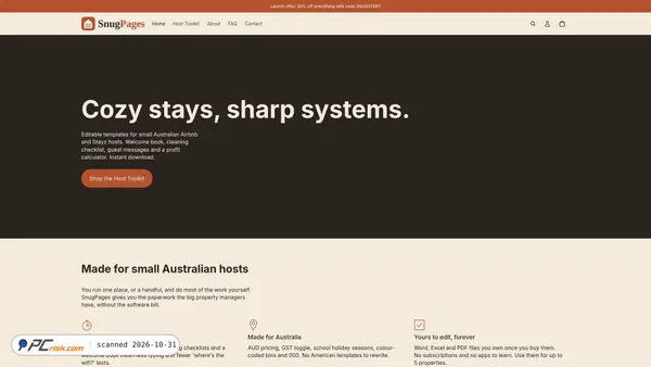 Screenshot van snugpages.com