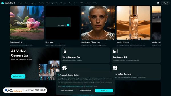 Screenshot di socialsight.ai