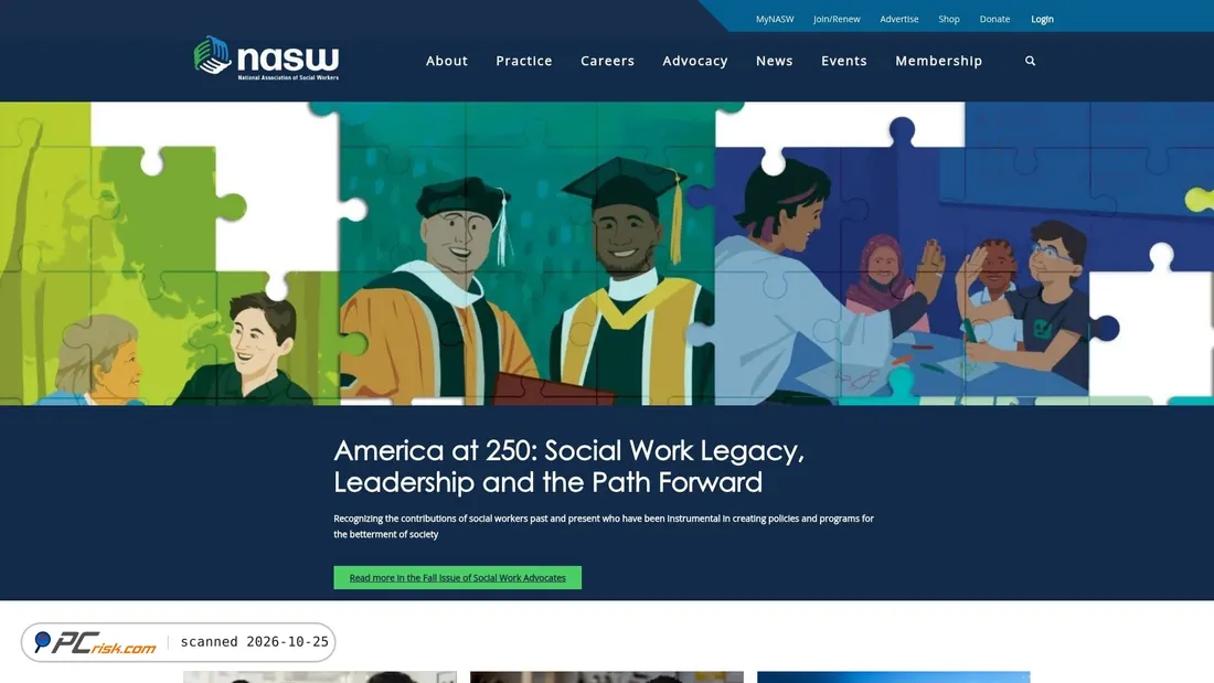 Screenshot von socialworkers.org