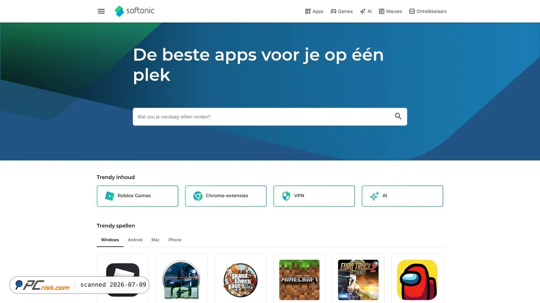 Screenshot of softonic.nl