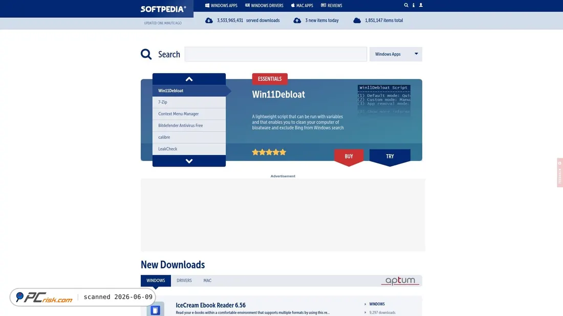 Screenshot of softpedia.com