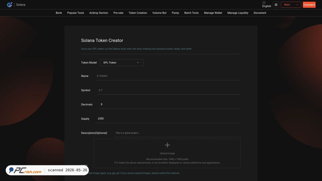 Screenshot of solana-createmytoken-net.pages.dev