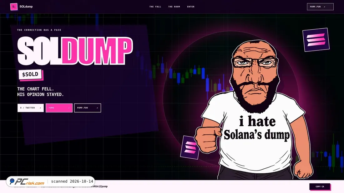 Screenshot van solanasdump.live