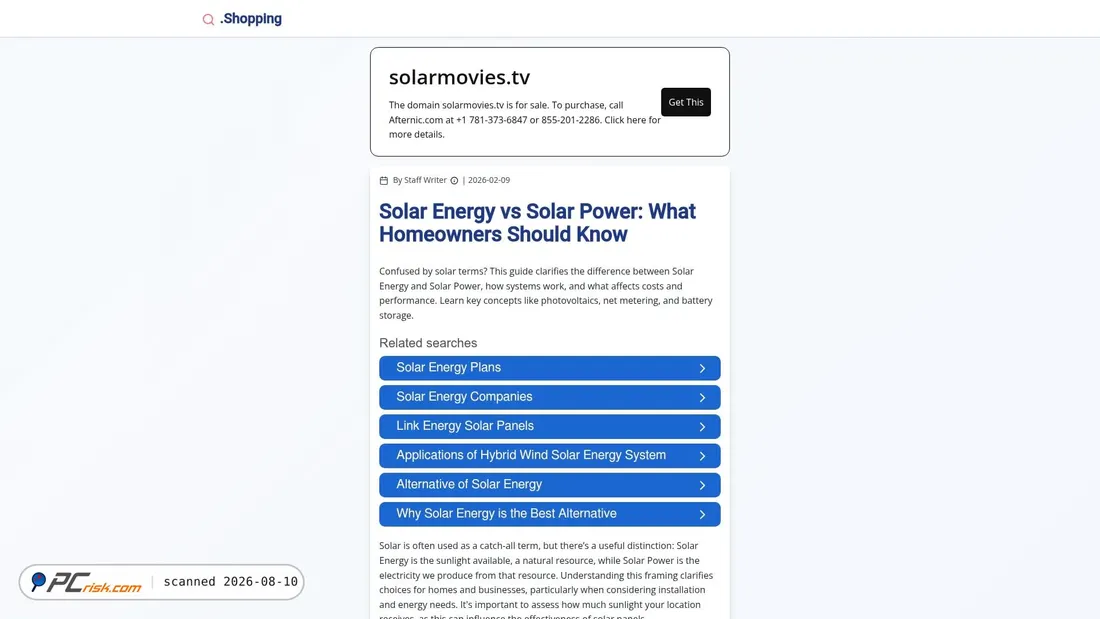 Screenshot of solarmovies.tv