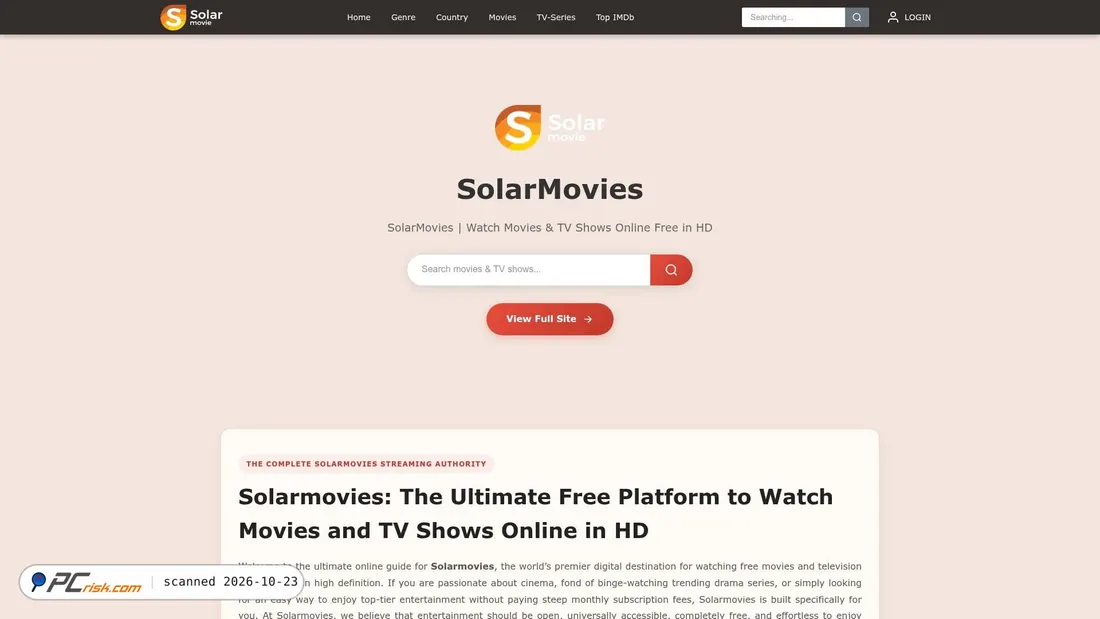 Screenshot von solarmoviesz.co