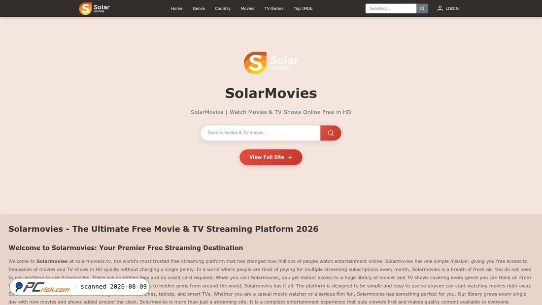 Capture d’écran de solarmoviesz.tv