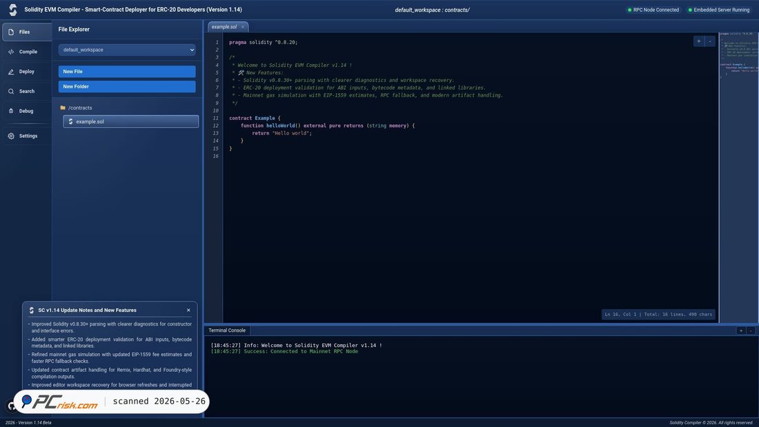 Screenshot of soliditycompiler.pages.dev