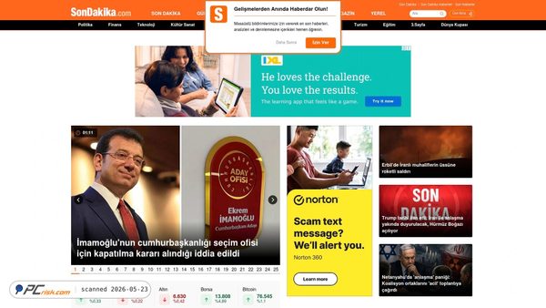 sondakika.com screenshot