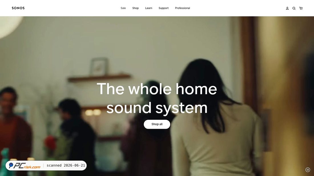 Screenshot of sonos.com