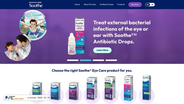 sootheeyedrops.ca Screenshot