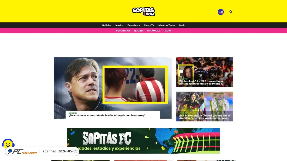 Screenshot of sopitas.com