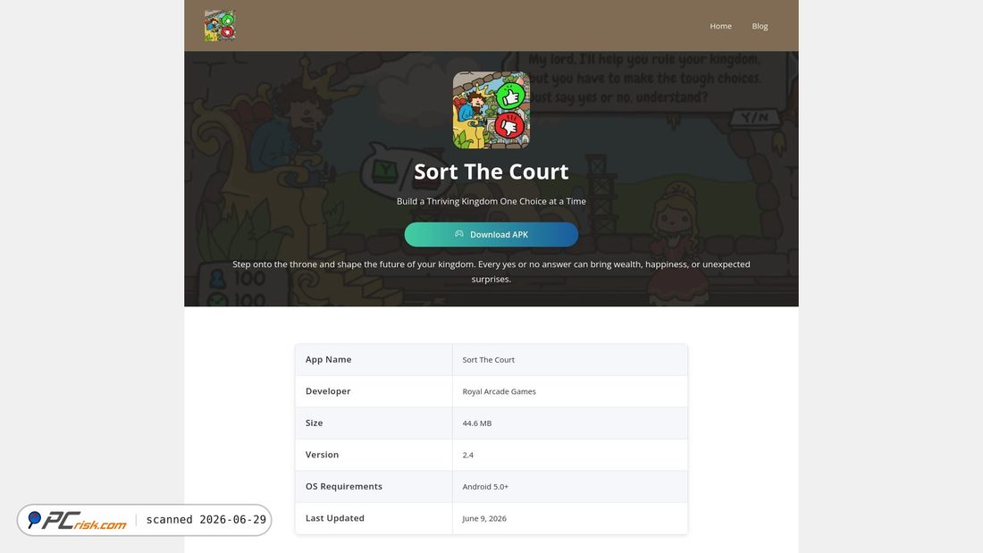 Screenshot of sortthecourtapk.com