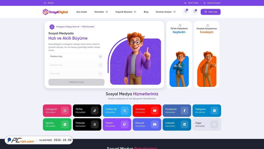 Captura de ecrã de sosyaldigital.com