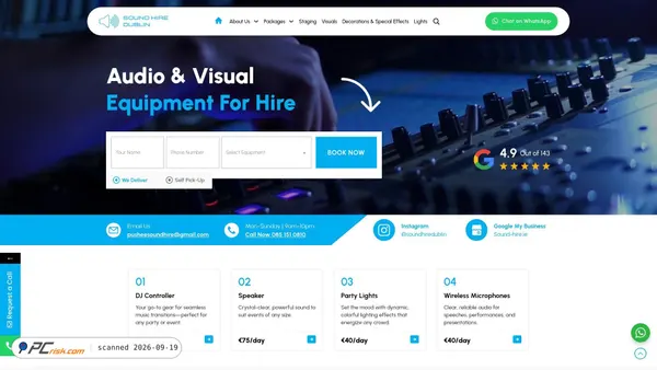 sound-hire.ie Screenshot