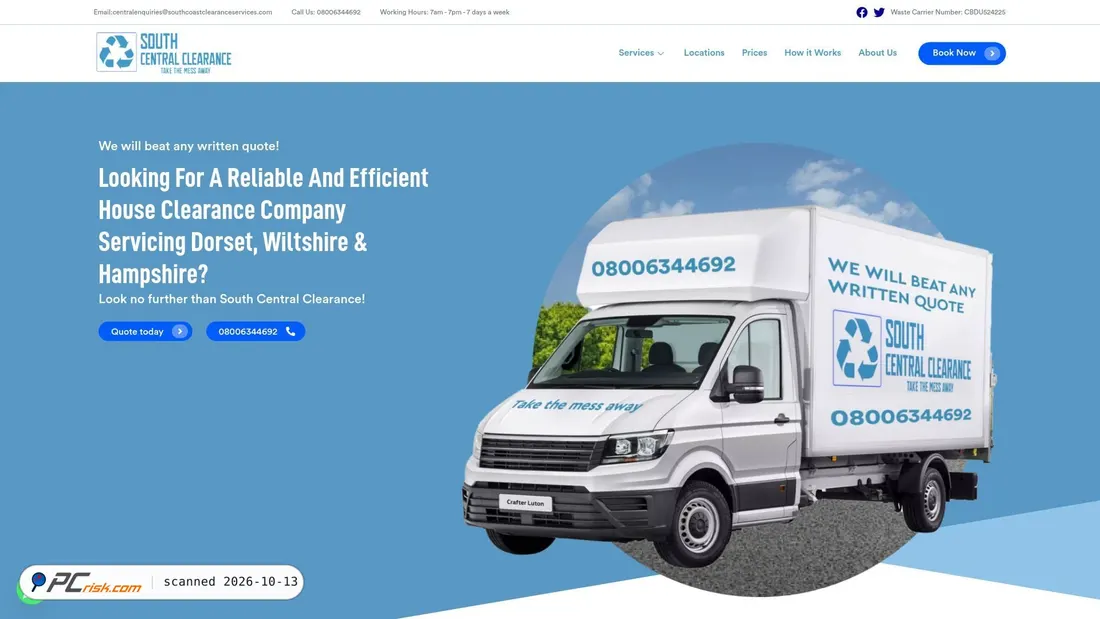 Screenshot von southcentralclearanceservices.com