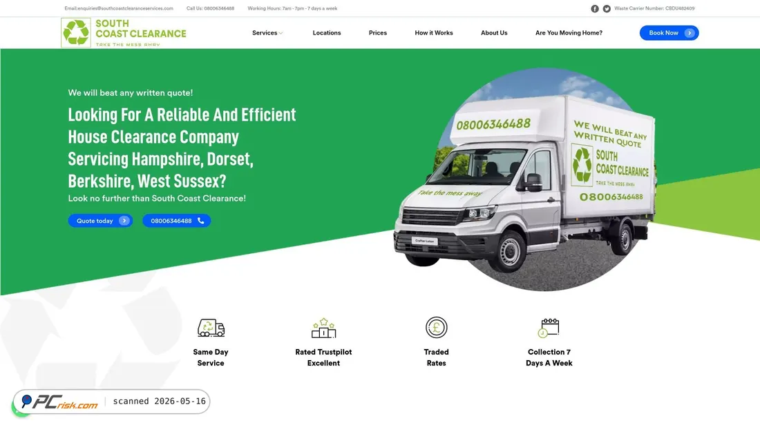 Screenshot of southcoastclearanceservices.com