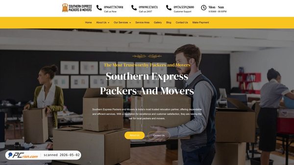 southernpackersandmovers.in screenshot